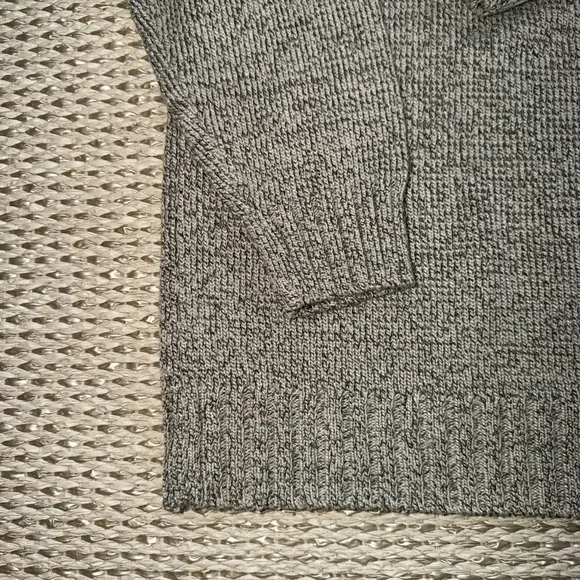 Women's Vintage Gray Roll Neck Fisherman's Sweater, XL. Cottage Country - Picture 4 of 8